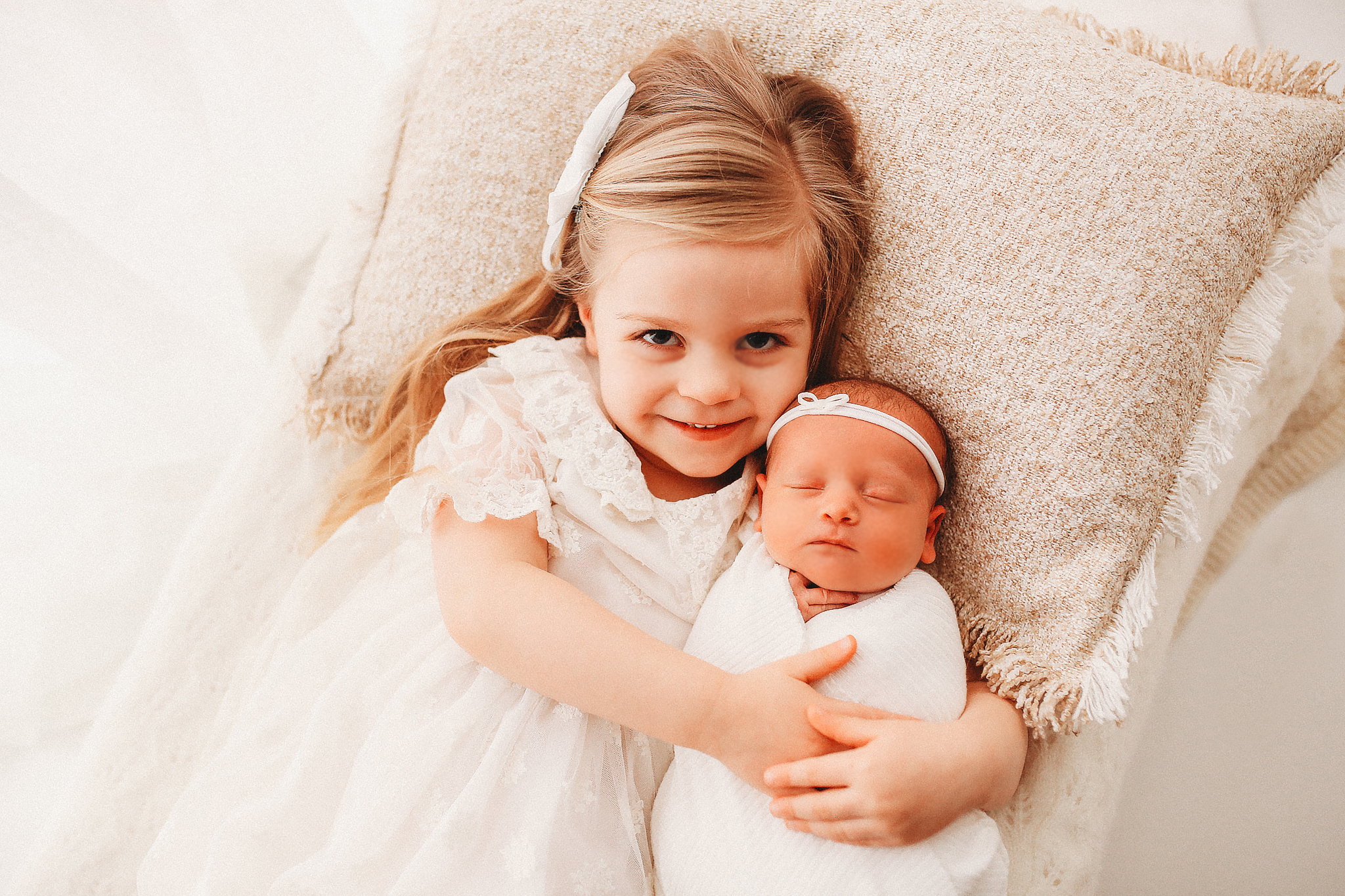 Newborn photography session Cheshire — posed newborn with props